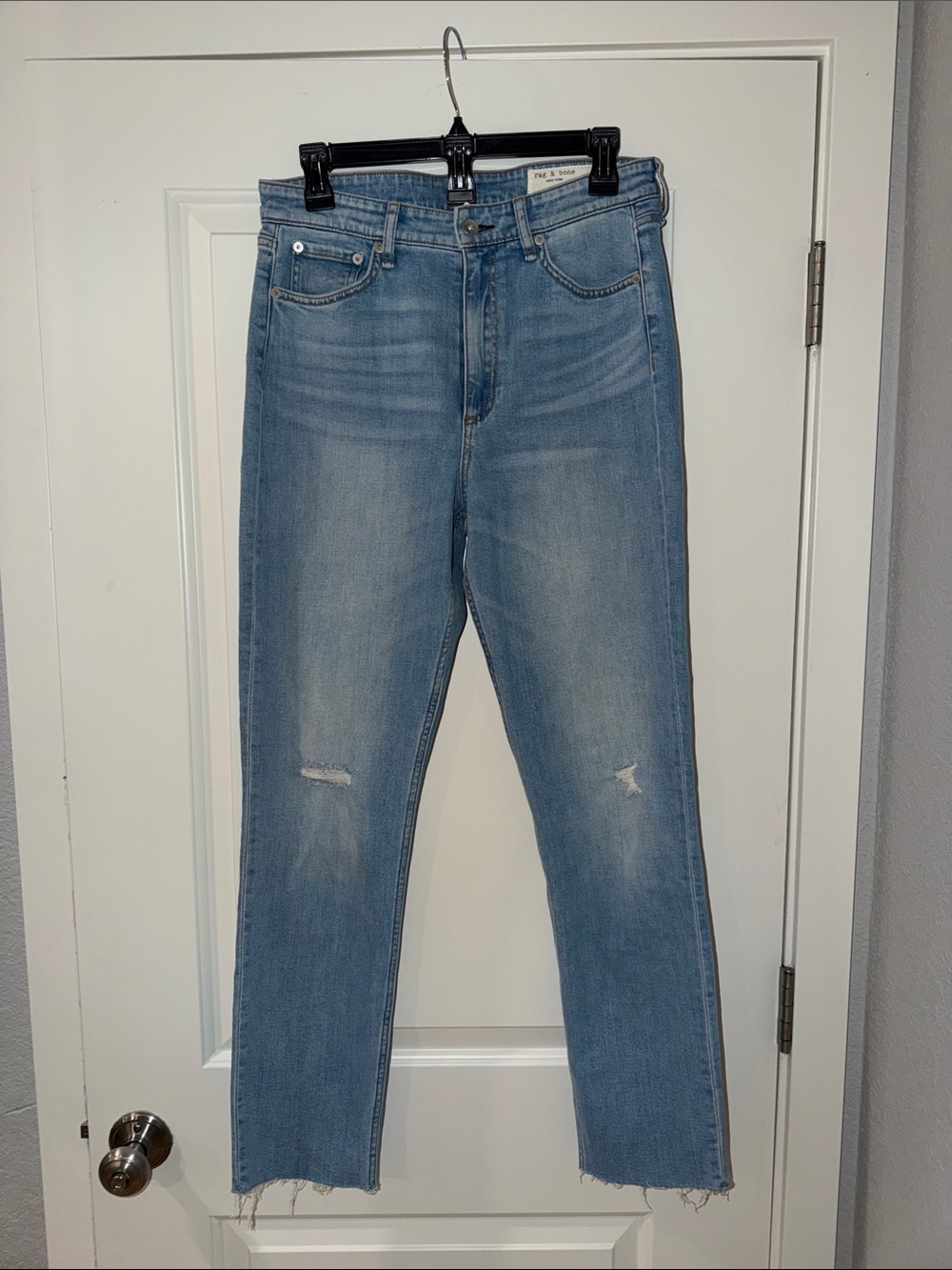 rag & bone Light Blue Cropped Ankle Jeans